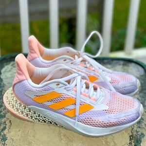 Pastel neon orange & light purple Adidas 4DFwd Pulse